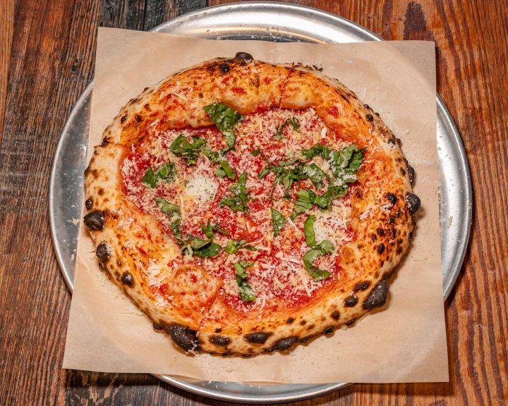 Classic margherita with fresh basil